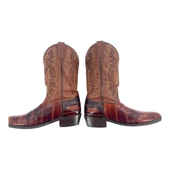 Laredo Men’s Genuine Eel Boots Cognac Mens Style 6735 Size‎ 8.5 - Picture 9 of 12